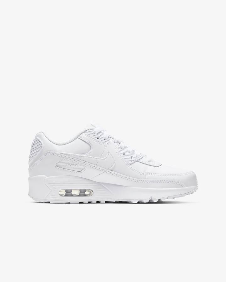 Nike Air Max 90 LTR Kids Za Djevojčice Tenisiće Bijele Metalne Srebrne Bijele | HR-72168VMDO