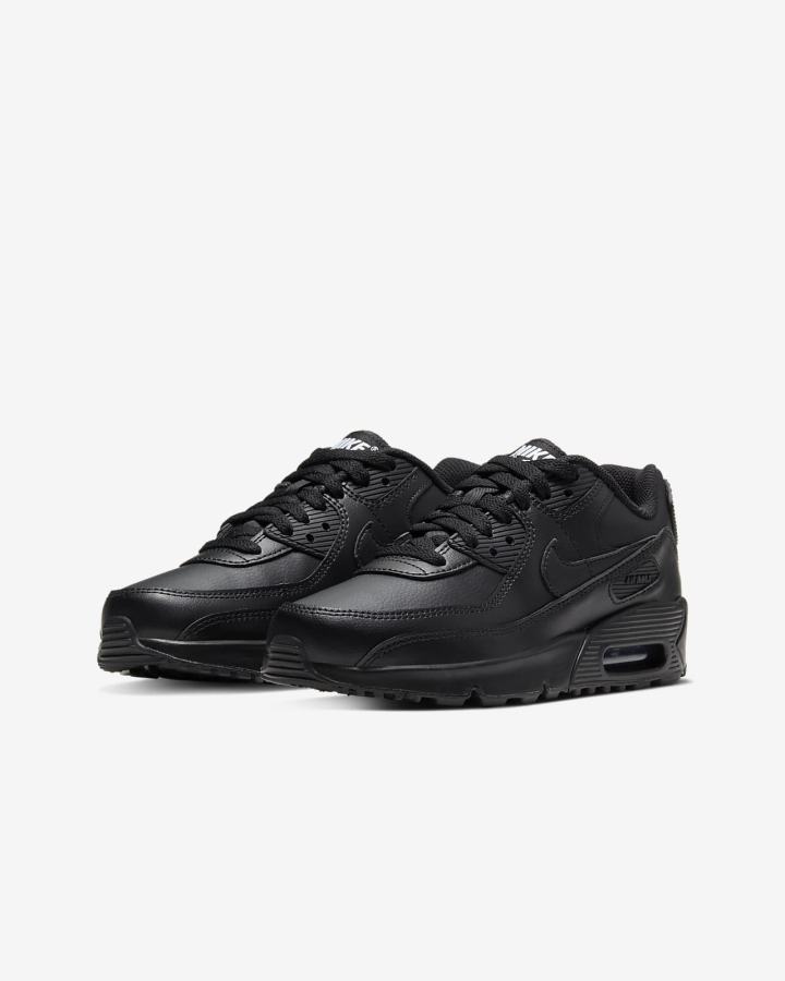 Nike Air Max 90 LTR Kids Za Dječake Tenisiće Crne Bijele Crne | HR-04523HLCB