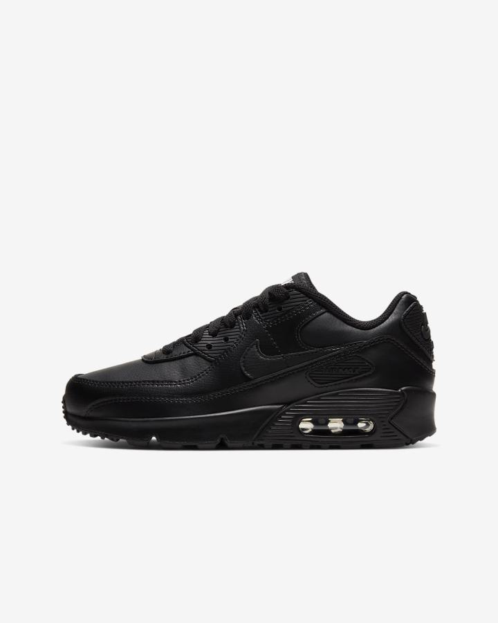 Nike Air Max 90 LTR Kids Za Dječake Tenisiće Crne Bijele Crne | HR-04523HLCB