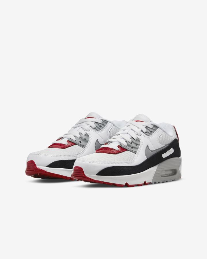 Nike Air Max 90 LTR Kids Za Dječake Tenisiće Crvene Bijele Sive | HR-28594XOMI