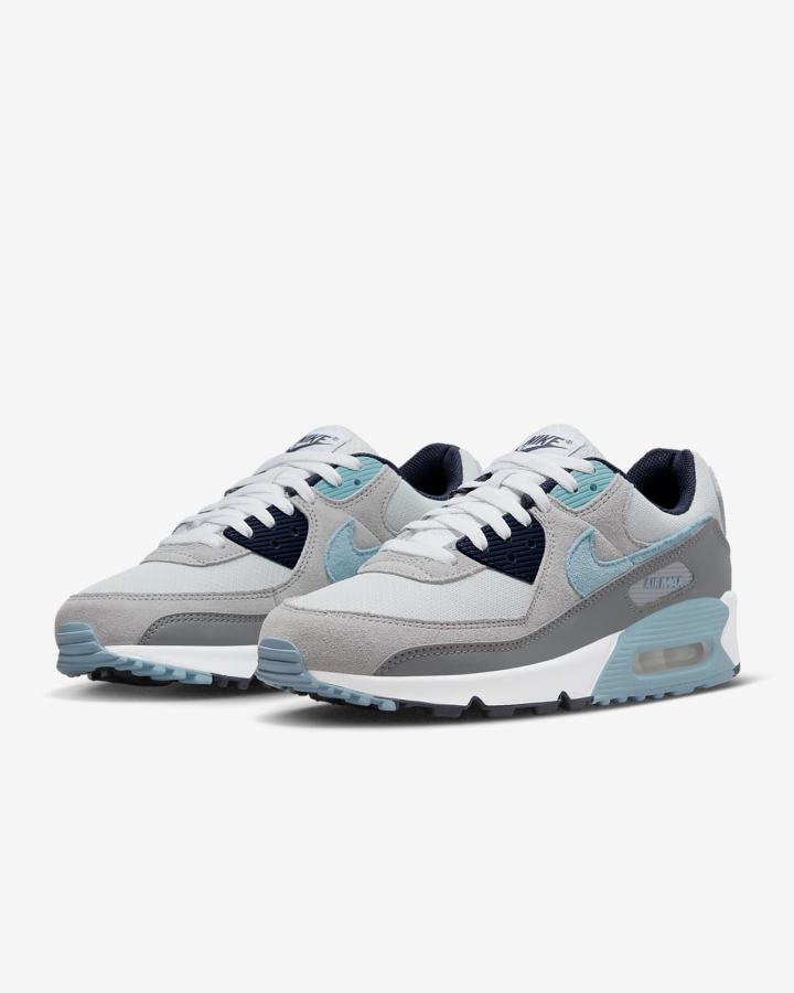 Nike Air Max 90 Muške Tenisiće Platine Obsidijanske Sive Plave | HR-86579QSGC