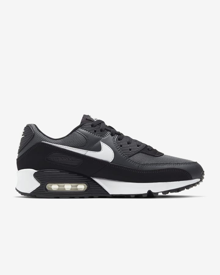 Nike Air Max 90 Muške Tenisiće Sive Tamno Sive Crne Bijele | HR-20596LRCD