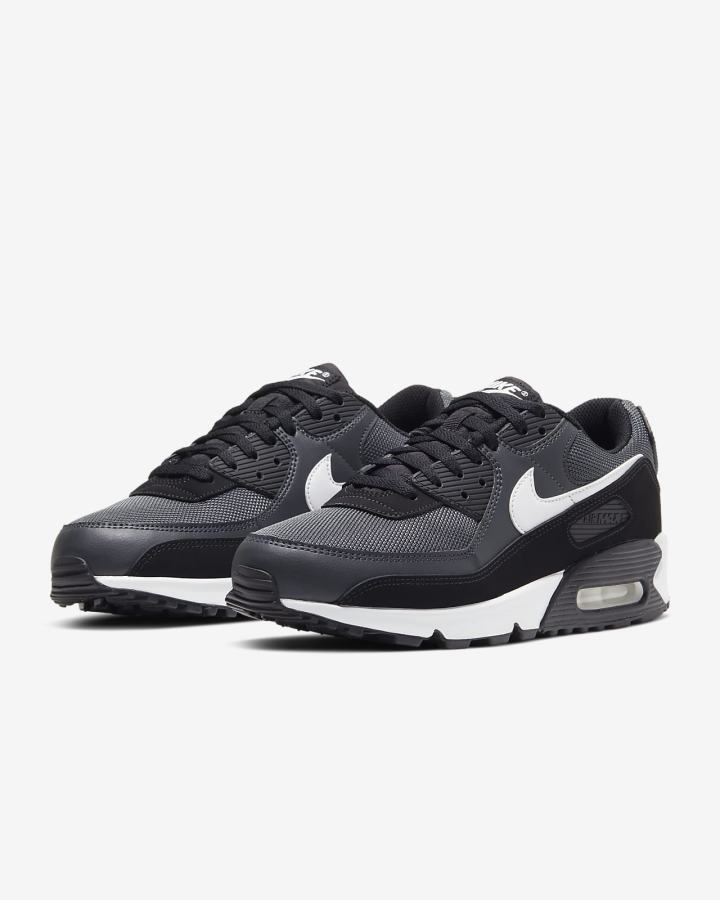 Nike Air Max 90 Muške Tenisiće Sive Tamno Sive Crne Bijele | HR-20596LRCD