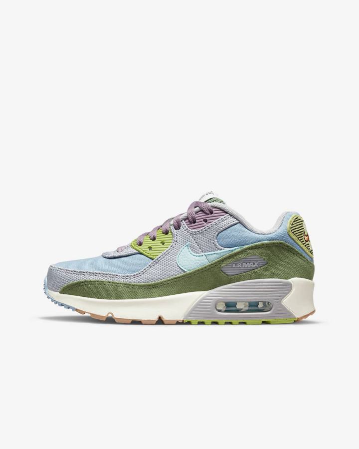 Nike Air Max 90 SE Next Nature Kids Za Djevojčice Tenisiće Plave Sive | HR-20657AOBJ