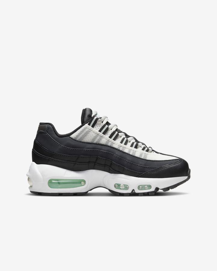 Nike Air Max 95 Recraft Kids Za Djevojčice Tenisiće Tamno Sive Crne Bijele Menta | HR-31257SLTM