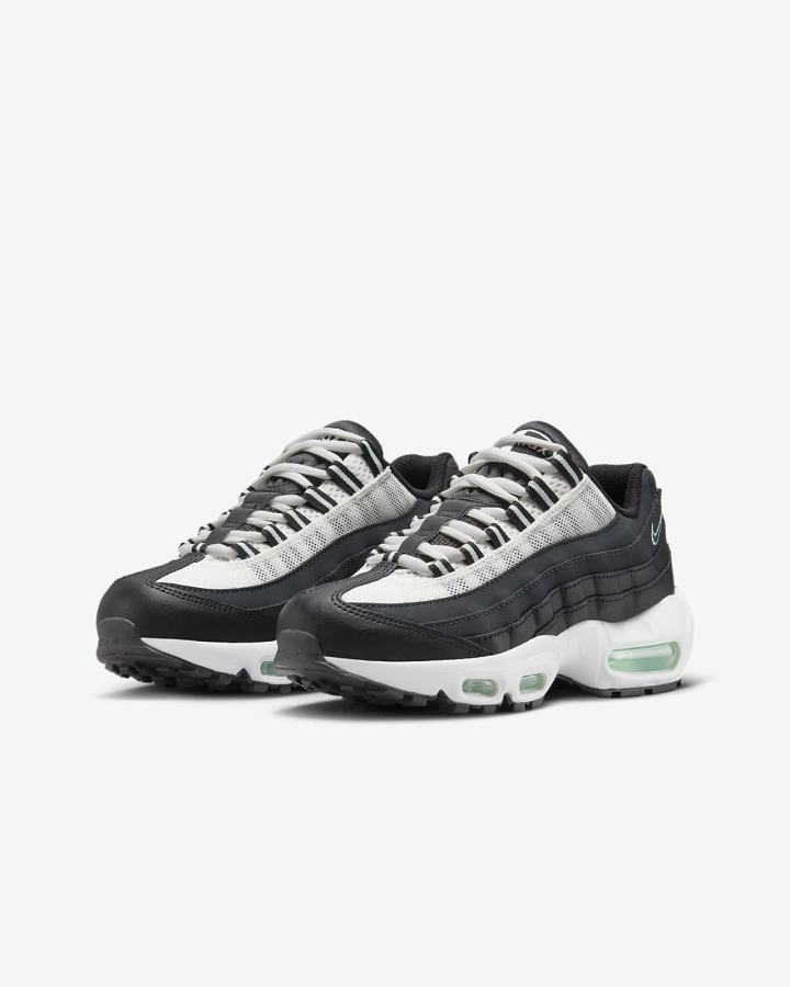 Nike Air Max 95 Recraft Kids Za Djevojčice Tenisiće Tamno Sive Crne Bijele Menta | HR-31257SLTM