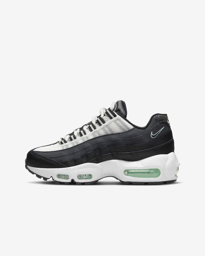 Nike Air Max 95 Recraft Kids Za Djevojčice Tenisiće Tamno Sive Crne Bijele Menta | HR-31257SLTM