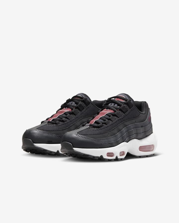 Nike Air Max 95 Recraft Kids Za Djevojčice Tenisiće Tamno Sive Crvene Bijele Crne | HR-38675MTOA