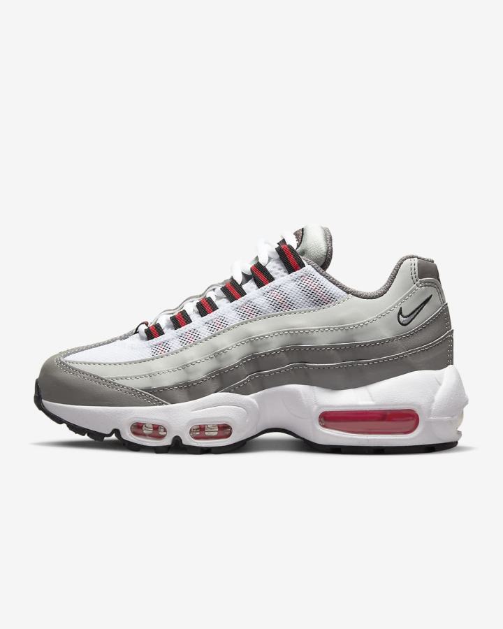 Nike Air Max 95 Recraft Kids Za Djevojčice Tenisiće Svijetlo Srebrne Plave Sive Bijele Crne | HR-92045EZSG