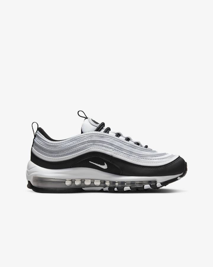 Nike Air Max 97 Kids Za Djevojčice Tenisiće Crne Srebrne Metalne Srebrne Bijele | HR-14260NHUJ