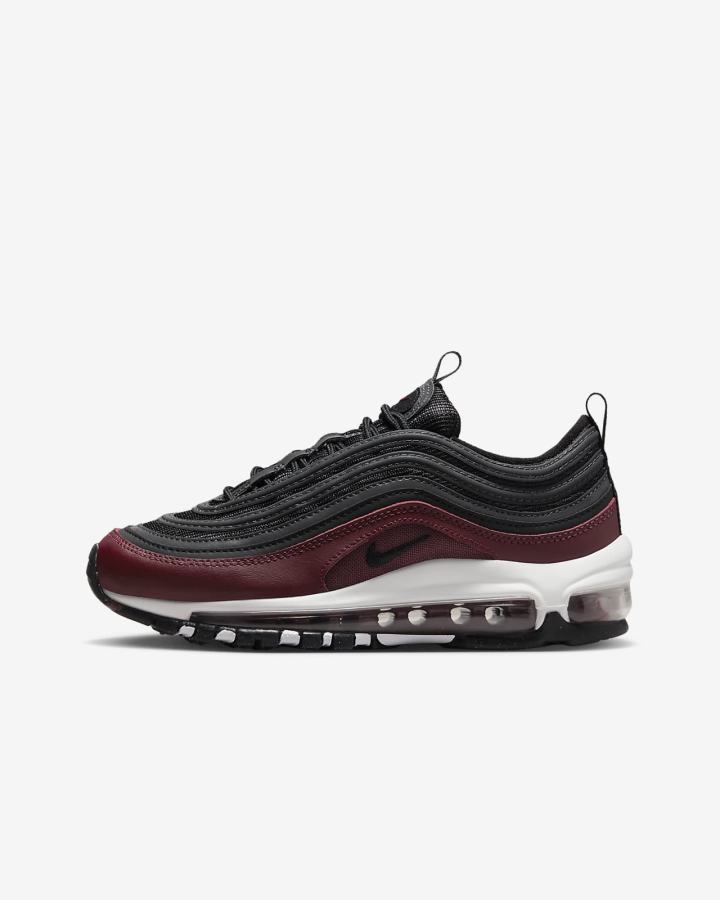 Nike Air Max 97 Kids Za Djevojčice Tenisiće Crvene Tamno Sive Bijele Crne | HR-14697WUMN