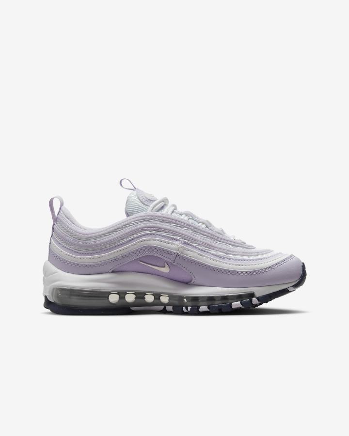 Nike Air Max 97 Kids Za Djevojčice Tenisiće Bijele Ljubičaste Metalne Srebrne | HR-67193TDYW