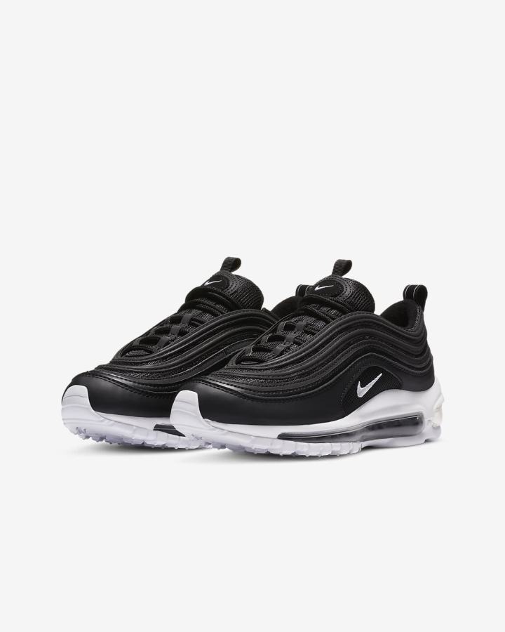 Nike Air Max 97 Kids Za Djevojčice Tenisiće Crne Bijele | HR-69875ZPUR