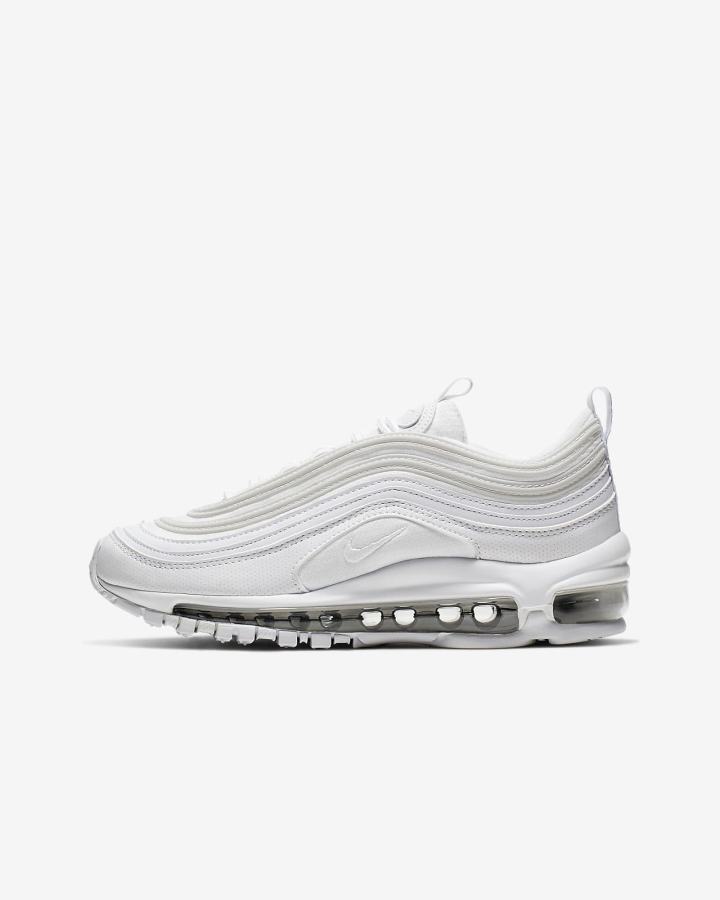 Nike Air Max 97 Kids Za Djevojčice Tenisiće Bijele Metalne Srebrne Bijele | HR-94173OXJC