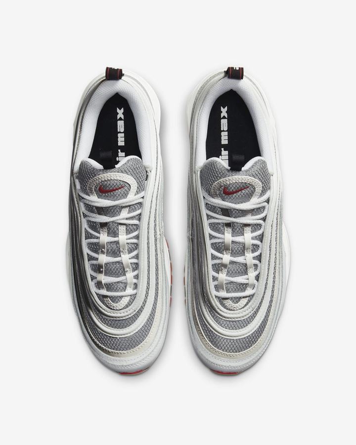 Nike Air Max 97 Muške Tenisiće Bijele Sive Crvene | HR-52106TGMW