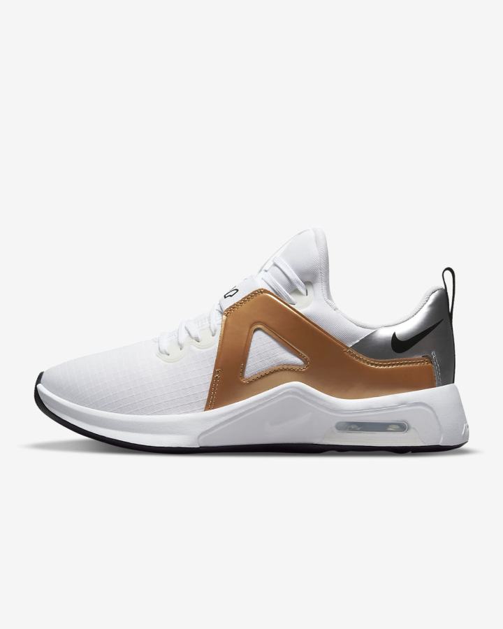 Nike Air Max Bella TR 5 Ženske Cipele Za Trening Bijele Metalne Srebrne Metalne Zlatne Crne | HR-94806QZYE