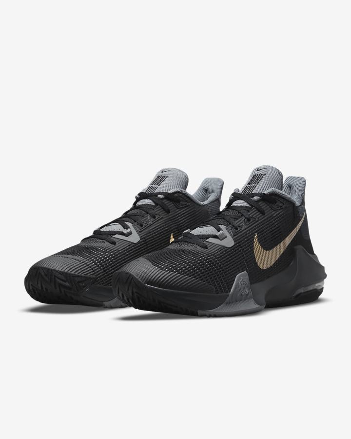 Nike Air Max Impact 3 Muške Košarkaške Cipele Crne Sive Metalne Zlatne | HR-97403OTHN