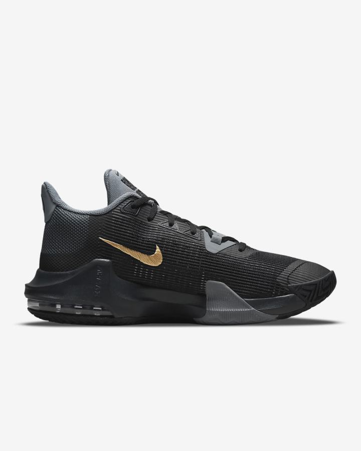 Nike Air Max Impact 3 Ženske Košarkaške Cipele Crne Sive Tamno Sive Metalne Zlatne | HR-76901SDNC