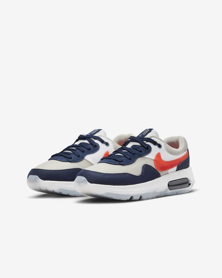 Nike Air Max Motif Kids Za Djevojčice Tenisiće Bež Tamnoplave Bijele Crvene | HR-94372HEVZ