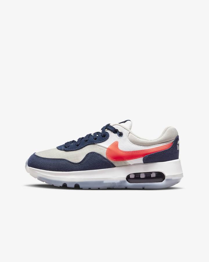 Nike Air Max Motif Kids Za Djevojčice Tenisiće Bež Tamnoplave Bijele Crvene | HR-94372HEVZ