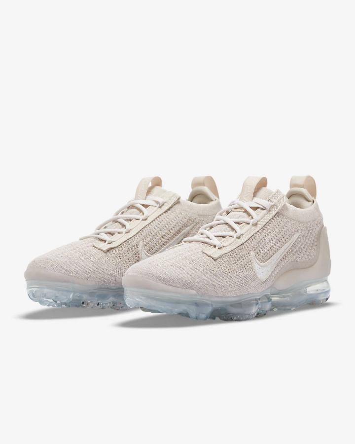 Nike Air VaporMax 2021 Flyknit Ženske Tenisiće Bež Metalne Srebrne Bijele | HR-20874PGSL