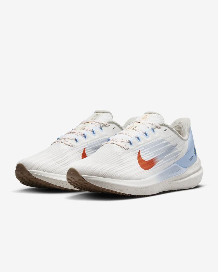 Nike Air Winflo 9 Premium Road Ženske Tenisiće Svijetlo Sive Plave Narančaste | HR-43815EYSL