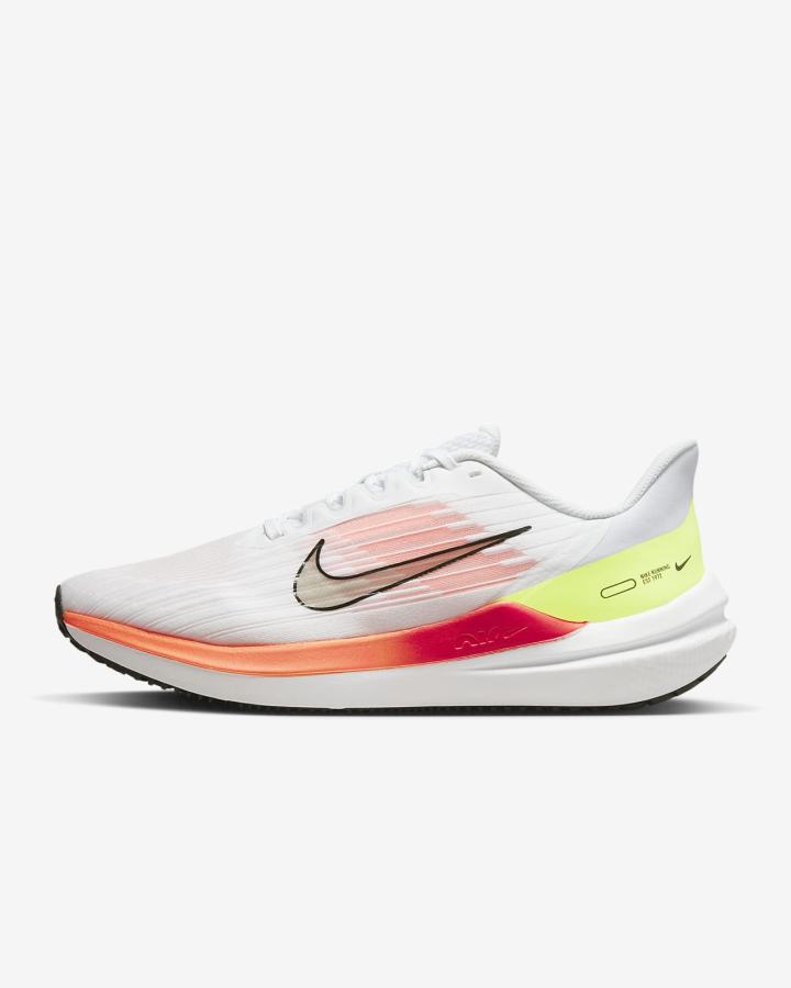 Nike Air Winflo 9 Road Muške Tenisiće Bijele Narančaste Svijetlo Crvene Crne | HR-79451YFGT