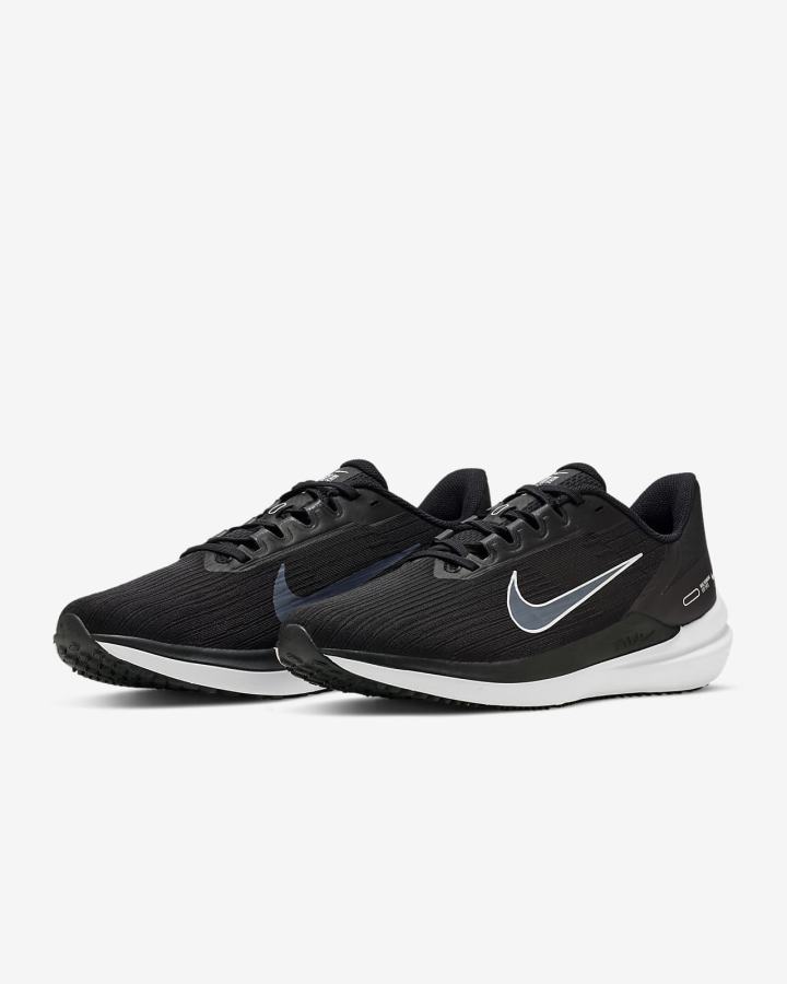 Nike Air Winflo 9 Road Muške Tenisiće Crne Tamno Sive Bijele | HR-02415NUYX