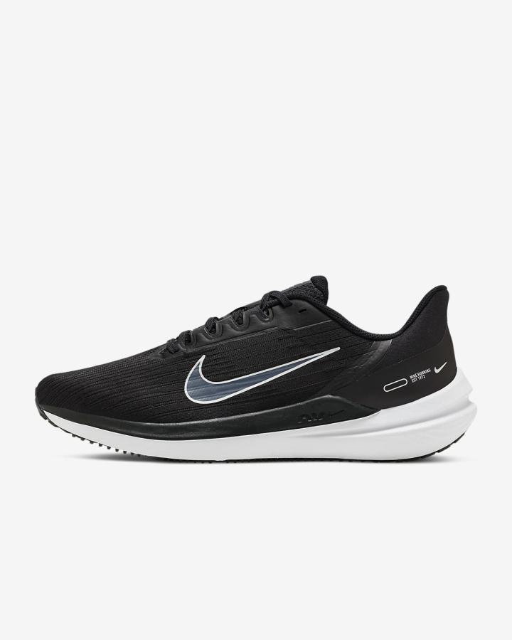 Nike Air Winflo 9 Road Muške Tenisiće Crne Tamno Sive Bijele | HR-02415NUYX