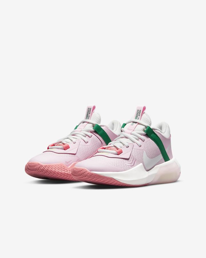 Nike Air Zoom Crossover Kids Za Djevojčice Košarkaške Cipele Roze Bijele | HR-03274UKFD