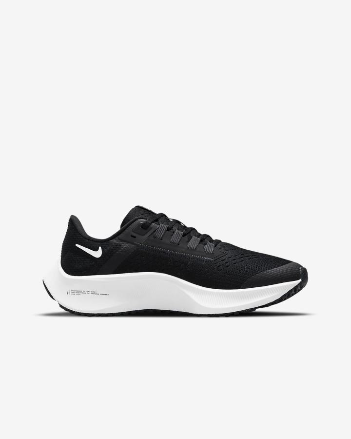 Nike Air Zoom Pegasus 38 Kids Road Za Djevojčice Tenisiće Crne Tamno Sive Bijele | HR-47289VDAX