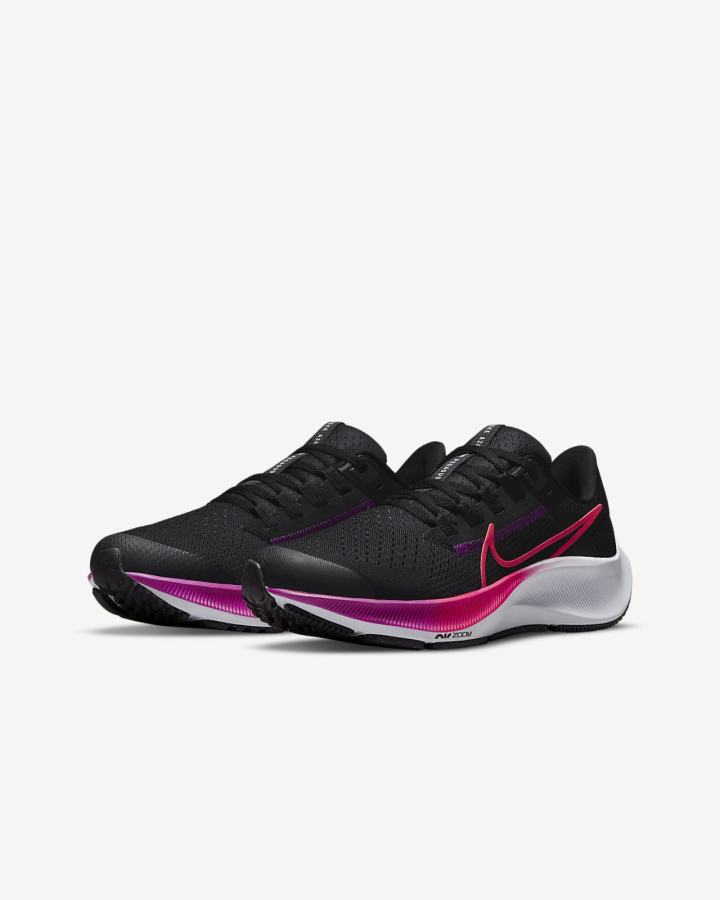 Nike Air Zoom Pegasus 38 Kids Road Za Djevojčice Tenisiće Crne Ljubičaste Sive Bijele | HR-52769FGZP