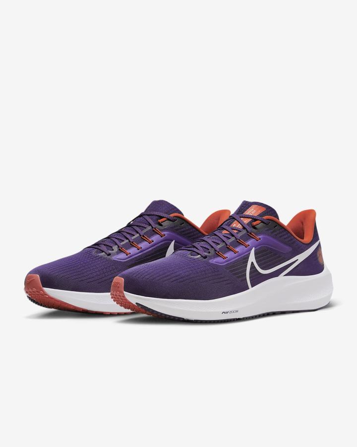 Nike Air Zoom Pegasus 39 (Clemson) Road Muške Tenisiće Ljubičaste Narančaste Bijele | HR-89210FMQL