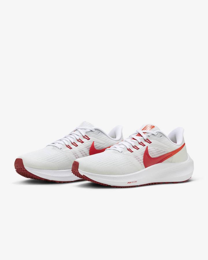 Nike Air Zoom Pegasus 39 Road Ženske Tenisiće Bijele Svijetlo Crvene | HR-19782FBNO