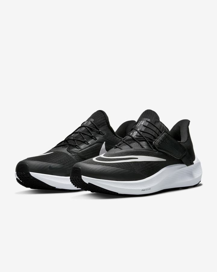 Nike Air Zoom Pegasus FlyEase Easy On/Off Road Ženske Tenisiće Crne Tamno Sive Bijele | HR-30152YTDQ