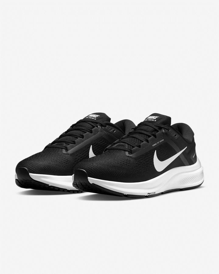 Nike Air Zoom Structure 24 Road Ženske Tenisiće Crne Bijele | HR-83640OVEQ