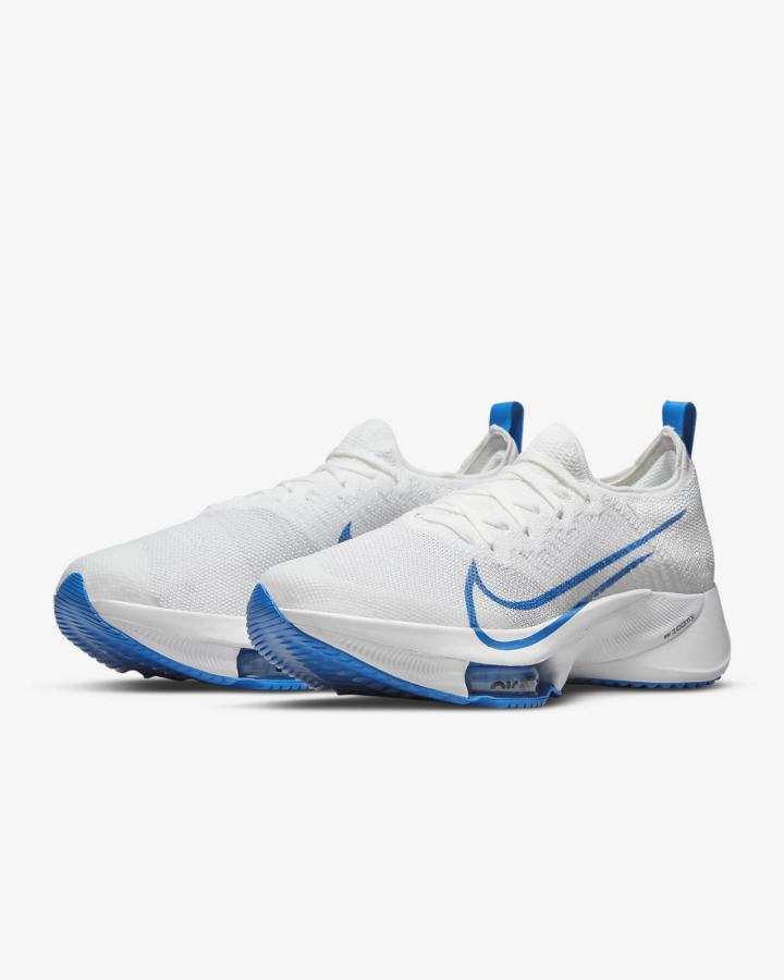 Nike Air Zoom Tempo NEXT% Road Muške Tenisiće Bijele Platine Crne Plave | HR-03561SOJD