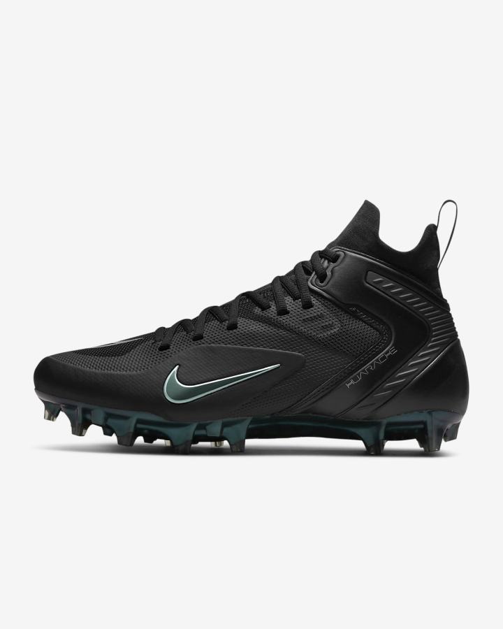 Nike Alpha Huarache 8 Elite Muške Kopačke Za Lakros Crne Metalne Srebrne Tamno Sive | HR-91276FVHM