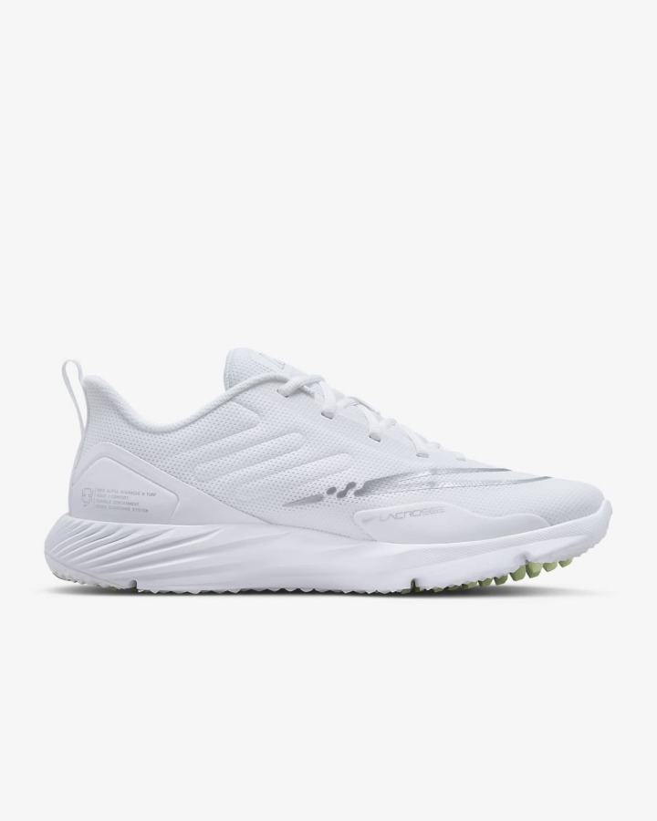 Nike Alpha Huarache 8 Pro Turf Muške Kopačke Za Lakros Bijele Zelene Metalne Srebrne | HR-37490QEGS