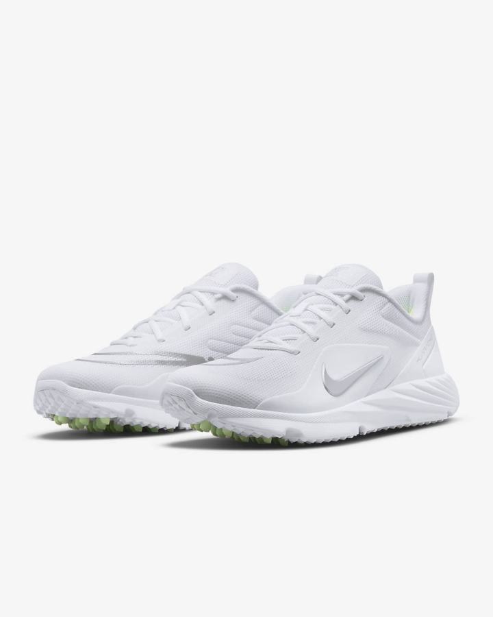 Nike Alpha Huarache 8 Pro Turf Muške Kopačke Za Lakros Bijele Zelene Metalne Srebrne | HR-37490QEGS