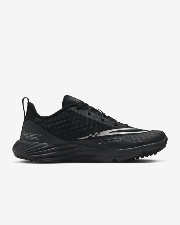 Nike Alpha Huarache 8 Pro Turf Muške Kopačke Za Lakros Crne Svijetlo Sive Tamno Sive | HR-71609AKCX