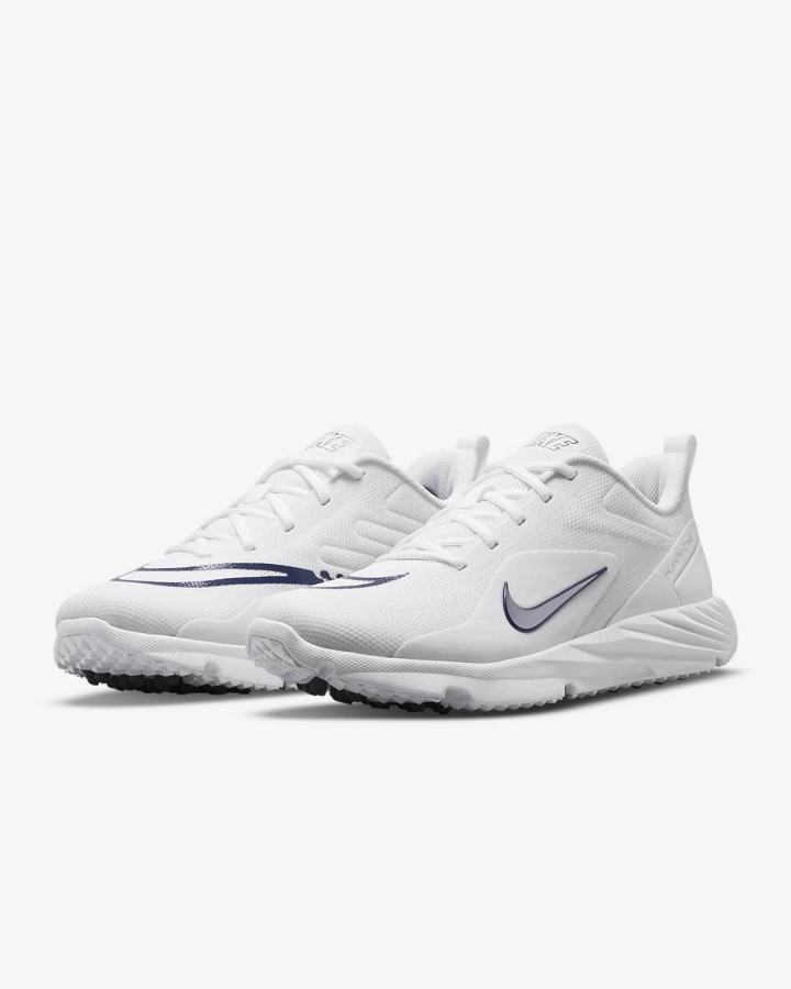 Nike Alpha Huarache 8 Pro Turf Muške Kopačke Za Lakros Bijele Tamnoplave Metalne Srebrne | HR-82073VECH