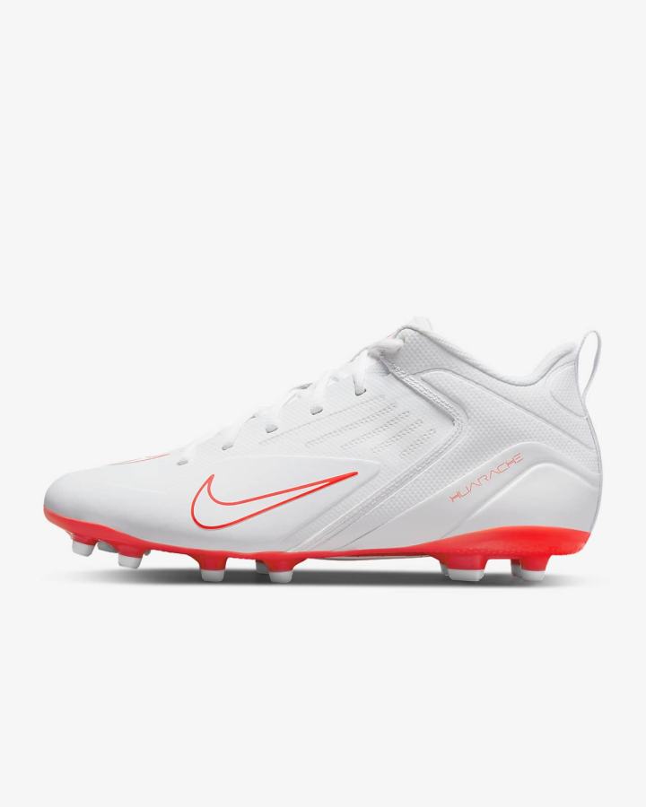 Nike Alpha Huarache 8 Varsity Ženske Kopačke Za Lakros Bijele Svijetlo Crvene Metalne Srebrne | HR-12806XFHB