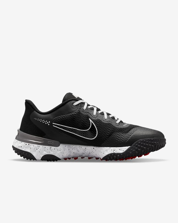 Nike Alpha Huarache Elite 3 Turf Muške Cipele Za Bejzbol Crne Bijele Metalne Tamno Sive | HR-34857JHWP