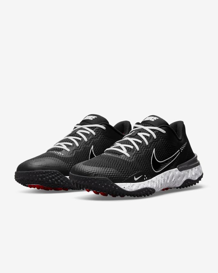 Nike Alpha Huarache Elite 3 Turf Ženske Cipele Za Bejzbol Crne Bijele Metalne Tamno Sive | HR-87459FIVZ