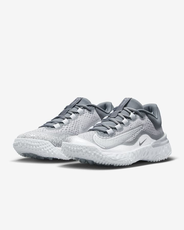 Nike Alpha Huarache Elite 4 Turf Ženske Kopačke Za Softball Sive Platine Bijele | HR-86273EYAW