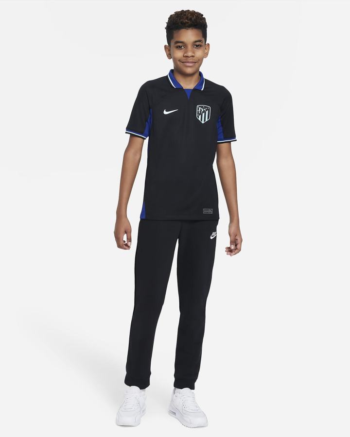 Nike Atlético Madrid 2022/23 Stadium Away Kids Dri-FIT Soccer Za Dječake Dres Crne Tamno Kraljevska Plava Plave | HR-92340OTUG