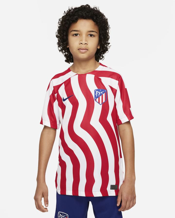 Nike Atlético Madrid 2022/23 Stadium Home Kids Dri-FIT Soccer Za Djevojčice Dres Bijele Tamno Kraljevska Plava Plave | HR-86247KANF