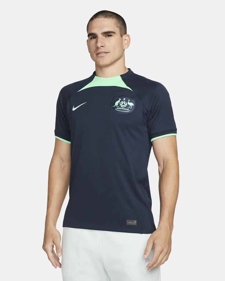 Nike Australia 2022/23 Stadium Away Dri-FIT Soccer Muške Dres Obsidijanske Zelene | HR-98015JRVL