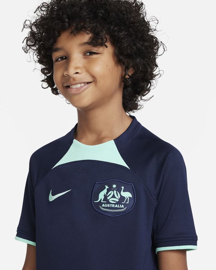 Nike Australia 2022/23 Stadium Away Kids Dri-FIT Soccer Za Dječake Dres Obsidijanske Zelene | HR-79028YBKI